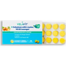 Velavit V- Colostrum With L-Lysine, Vit B2 Lozenges - Kolostrum Içeren Pastil - 15 Adet