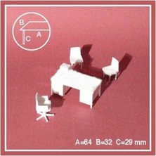 Schulcz 5751322 1/25 Ölçek, Çalışma Masası,donanımı ve Sandalyele