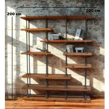 Yaratıcı Sanatlar Atölyesi El Yapımı Özel Tasarım %100 Doğal Ceviz Ağacı Dekoratif Kitaplık