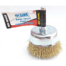 Aesco Hawk HA10145 Pimli Sarı Tel Çanak Fırça 50 mm