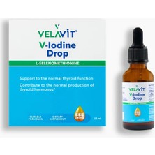 Velavit V- Iodine Drop - Iyot ve Selenyum Içeren Damla - 25ML - Dezenfektan Hediyeli (%72 Alkol)