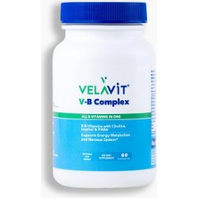 Velavit V- b Complex - B Kompleks Vitamini - 60 Kapsül - Dezenfektan Hediyeli (%72 Alkol)