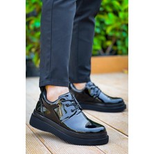 Pazarcan Kb-X3 Kuback Siyah Rugan Siyah Taban Bağcıklı Günlük Erkek Ayakkabı