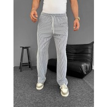 Pazarcan Su Yolu Çizgili Cepli Pantalon - Gri