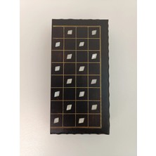 Mess Sedef Kakma Telkari Işlemeli El Işçiliği Midi Boy Ahşap Tavla - Koyu Renk (13 x 26 Cm)