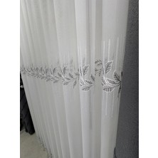 Nivemes Home Nivemeshome Eylülzade Gümüş Detay 1/2,5 Pileli Tül Perde Apm