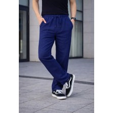 Pazarcan Erkek Keten Cepli Çıma Dikişli Jogger Buggy Pantalon Rahat Kalıp - Lacivert