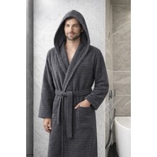 Pamuklu Kapşonlu Kadın ve Erkek Cepli Kapüşonlu Bornoz Welcomein Premium Bornoz