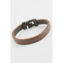 SiHako Zincir Desenli Kaliteli Suni Deri Bileklik