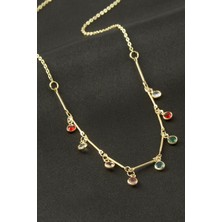 SiHako Yuvarlak Kristal Taşlı Kolye