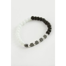 SiHako Siyah Beyaz Doğaltaş Bileklik 6 mm