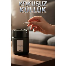 Güzelyüz Avm Kokusuz Küllük Cam Gövde Yanmaz Plastik Kapaklı Dekoratif Ev Ofis Araba Kül Tablası Şık Tasarım 425C