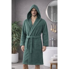 Pamuklu Kapşonlu Kadın ve Erkek Cepli Kapüşonlu Bornoz Welcomein Premium Bornoz