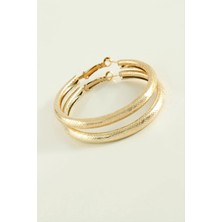 SiHako Noktalı Boru Halka Küpe 4,5 cm