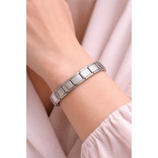 NessiWorld Sade Çelik Nomination Bileklik | Paslanmaz Çelik Esnek Bileklik | Zamansız ve Şık Tasarım