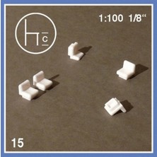 Schulcz 541704 1/100 Ölçek, Sandalye-Ayaksız -Beyaz -15 Adet