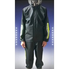 Pazarcan Unisex Tam Kalıp Motorcu Kurye Su Gecirmez Yağmurluk Takım - Siyah