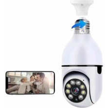 Pazarcan Wifi Güvenlik Kamerası Çift Kameralı Ampule Takılabilir Sensörlü