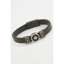 SiHako Yıldız Kaliteli Mıknatıslı Suni Deri Bileklik