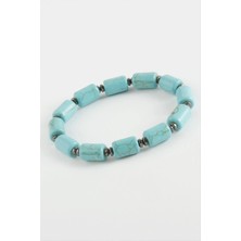 SiHako Silindir Turkuaz Doğaltaş Bileklik