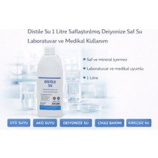 NessiWorld Distile Su 1 Litre Saflaştırılmış Deiyonize Saf Su Laboratuvar ve Medikal Kullanım 1 Adet