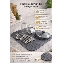 Premium Silikon Bulaşık Kurutma Matı 45X35 cm – Kaymaz & Isıya Dayanıklı
