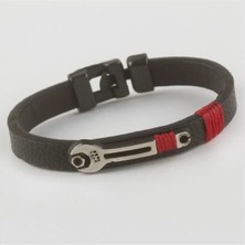 SiHako Anahtar Figürlü Kaliteli Suni Deri Bileklik