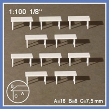 Schulcz 5460202 1/100 Ölçek, 10 Tabels-White-8 x 16 mm