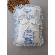 NessiWorld Yenidoğan Nil Taç Nakışlı Kundaklı Trilüks 3lü Alt Açma Seti