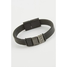 SiHako Noktalı Kaliteli Mıknatıslı Suni Deri Bileklik