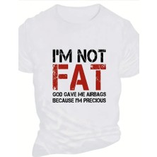 Pazarcan Baskılı Oversize Bisiklet Yaka T-Shirt - Beyaz