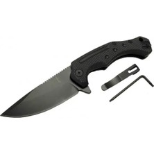 Pazarcan Zero Error 7-12 Black Çakı 22 cm Manuel, Kemerlikli
