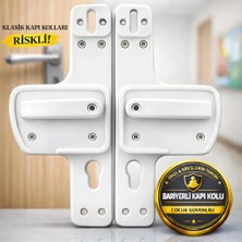 Bariyerli Kapı Kolu | Beyaz| Çocuk Güvenlikli | Okul, Kreş ve Eğitim Alanlarına Uygun