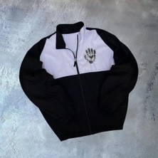 Pazarcan Unisex Uzun Kollu Paraşüt Kumaş Rüzgarlik - Siyah