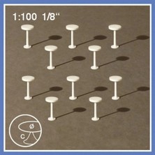 Schulcz 5421008 1/100 Ölçek, Masa-Yuvarlak Ayaklı -Beyaz -Ø 8 mm