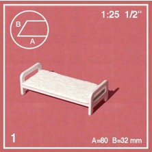 Schulcz 579001 1/25 Ölçek, Karyola-Tek Kişilik-Beyaz