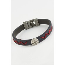 SiHako Zikzak Ip Desenli Kaliteli Suni Deri Bileklik