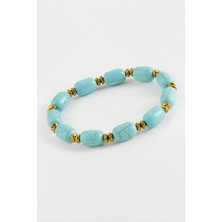 SiHako Silindir Turkuaz Doğaltaş Bileklik