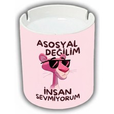 Sartre Art   Pembe Panter Tasarımlı Hediyelik Kokusuz Söndür At Küllük Kül Tablası