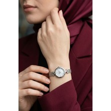 inStyle Yuvarlak Çerçeve Gümüş-Beyaz Kadın Kol Saati