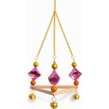 Mestore Renkli Boncuklu ve Üçgen Zilli Papağan Salıncağı 15-24 cm - SF-PPGNSLNCK-1016