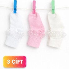 Algitsin O L A Kız Çocuk Dantelli Çorap 3 Lü Set