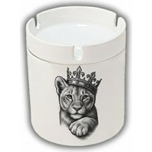 Sartre Art  Aslan Kral  Tasarımlı Hediyelik Kokusuz Söndür At Küllük Kül Tablası