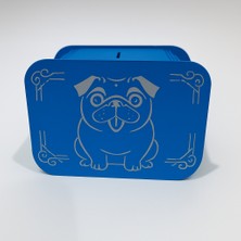 Lims Store Köpek Kumbara - Ağaç Işleme -Ceviz Ağacı-Mavi