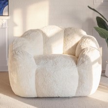 Puffiber Puf Koltuk Çiçek Tasarımlı Peluş Armut Koltuk Rahat Tv ve Okuma Koltuğu 105X80 cm