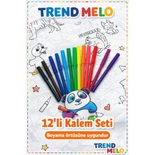 Trend Melo 12’li Keçeli Kalem Seti – Çocuklar Için Canlı Renkler Boyama Kalemi