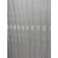 Nivemes Home Nivemeshome Belya Aplik4 Gümüş 1/2,5 Pileli Bambu Tül Perde