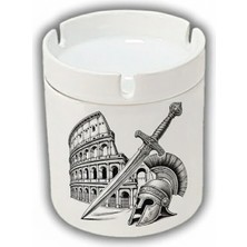 Sartre Art   Collesium ve Gladyatör Tasarımlı Hediyelik Kokusuz Söndür At Küllük Kül Tablası