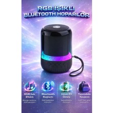 FaroxTech Renk Değiştiren LED Işıklı Mini Kablosuz Hoparlör - Şarj Edilebilir & Askı Ipli