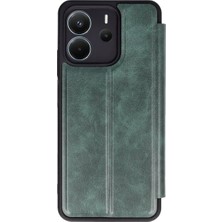 Buğz Xiaomi Redmi Note 14 4g Kılıf Flip Cover - Koyu Yeşil